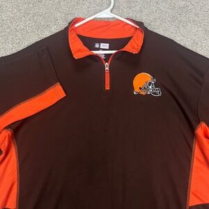 Cleveland Browns Shirt Mens XLT 1/4 Zip Pullover Long Sleeve NFL‎ Team Apparel